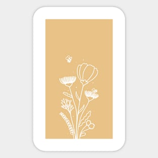 Wildflowers Boho Yellow Honey Sticker